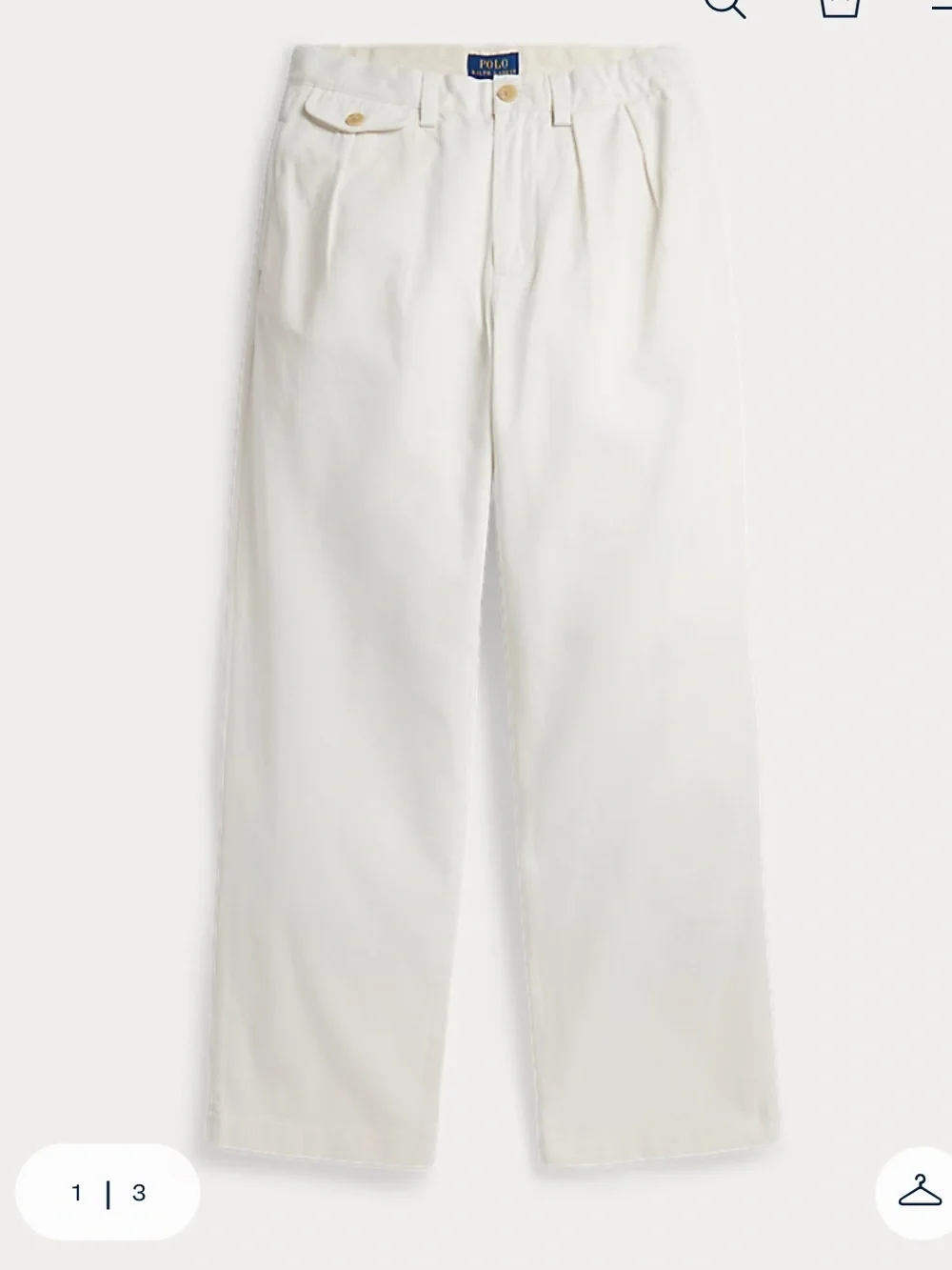 Boys Ralph Lauren White Pleated Chino Pants